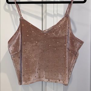 Pink & Gold Star Suede Tank Top